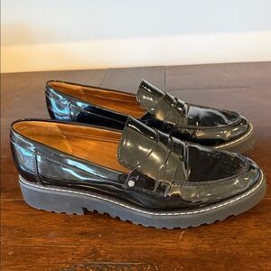 Franco Sarto Black Patent Leather Loafers